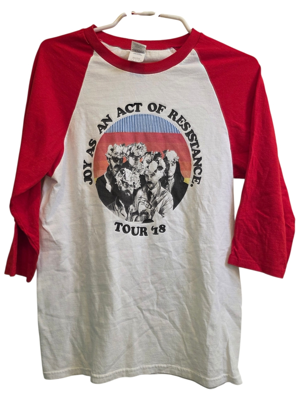 Gildan Joy As An Act Of Resistance 2018 Concert Tour Raglan T-Shirt EUC Sz S
